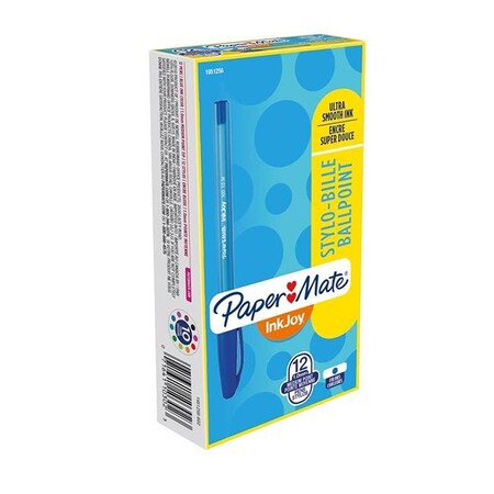Paper Mate Papermate 1951256 1 mm Inkjoy 100 Ballpoint Stick Pen; Blue - Pack of 12 1951256